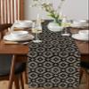 Abstract Contemporary Table Runner 70 Inches Long - Kitchen Dining Burlap & Cotton Tablerunner for Small/Round/Square/Wedding/Coffee/Dining Table Party Home Dcor Solid Minimalist Geometric view 4
