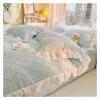 ADovz Blue Bedding Sets lace Quilt Cover Sheets Pillowcases Compatible with Girls and Children with Solid Color Simple Bed Sheets,Bed Sheets view 2
