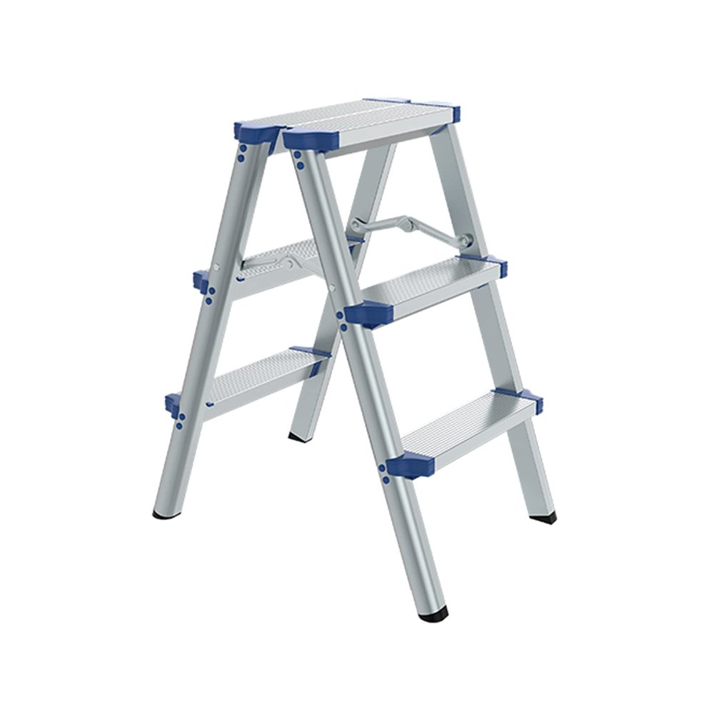 FLYIFE Step Stool Multi-Purpose Ladders, Aluminum Alloy Stable Folding Steps Indoor Thicken Attic Ladders Home 2-5 Step Ladder/59.5X38.5X74Cm