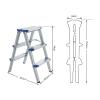 FLYIFE Step Stool Multi-Purpose Ladders, Aluminum Alloy Stable Folding Steps Indoor Thicken Attic Ladders Home 2-5 Step Ladder/59.5X38.5X74Cm view 2
