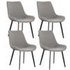 Chair 4 Pieces Faux Leather Upholstered Dining Chairs,Mid-Century Leatherette Dining Side Chair Vintage Living Bedroom Bucket Seat Chairs with Metal Legs view 1