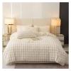 ADovz Plush Faux Rabbit Fur Comforter Set Beige Fluffy Comforter Set Bedding Set Sheet Pillowcase,Bed Sheets view 2