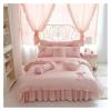 ADovz Cotton Bedding Sets King Queen Size Lace Bow Quilt/Duvet Cover Ruffles Bedspread Bed Skirt Linen Pillowcases,Bed Sheets, FH-762 view 1