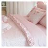 ADovz Cotton Bedding Sets King Queen Size Lace Bow Quilt/Duvet Cover Ruffles Bedspread Bed Skirt Linen Pillowcases,Bed Sheets, FH-762 view 2