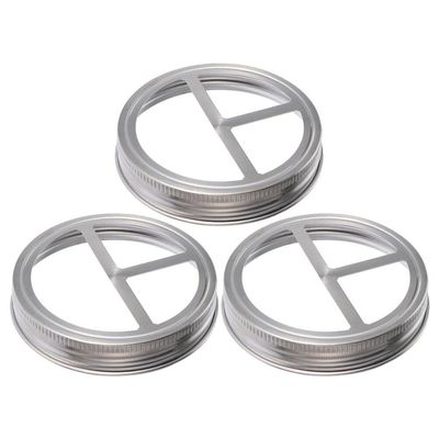 ABOOFAN 3Pcs Mason Jar Toothbrush Holder Lid, Stainless Steel Lid for Regular Mouth Mason Jar Rustic Farmhouse Decor Bathroom Accessories