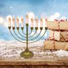 LAFANDE Gold Hanukkah Menorah, Decorative Menorahs Candle Holder for Chanukah, Gold Metal Menorah for Hanukkah Holiday Ceremony Candlelight Dinner view 2