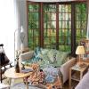Aidatain Green Forest Natural Tapestry Window Scenery Wall Aesthetic Tapestry for Bedroom Flannel 90" L x 84" W Beach Blanket Living Dinning Room College Dorm Wall Hanging GTDJAT0092 view 2