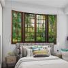 Aidatain Green Forest Natural Tapestry Window Scenery Wall Aesthetic Tapestry for Bedroom Flannel 90" L x 84" W Beach Blanket Living Dinning Room College Dorm Wall Hanging GTDJAT0092 view 3