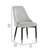 Benzara 24 Inch Dining Chair- Set of 2- Light Gray Velvet- Tall Curved Back- Brass view 3