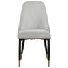 Benzara 24 Inch Dining Chair- Set of 2- Light Gray Velvet- Tall Curved Back- Brass view 4