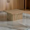 Benzara Zet 36 Inch Square Coffee Table with Oversized Block Base- Mango Brown view 2