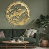 SIGNLEADER Metal Wall Art Decor Whale on Waves Minimalist Modern Abstract Wall Sculpture Hangings Home Decoration for Living Room, Bedroom, Bathroom, Kitchen, Outdoor - 18" Gold view 1
