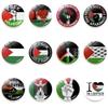 12 Pcs Palestine Flag Refrigerator Magnet Sticker Crystal Glass Magnetic Sticker Flexible Magnet Sticker for Truck Car Fridge Locker whiteboard view 1