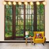 Aidatain Green Forest Natural Tapestry Window Scenery Wall Aesthetic Tapestry for Bedroom Flannel 60" L x 60" W Beach Blanket Living Dinning Room College Dorm Wall Hanging GTDJAT0090 view 1