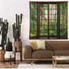 Aidatain Green Forest Natural Tapestry Window Scenery Wall Aesthetic Tapestry for Bedroom Flannel 60" L x 60" W Beach Blanket Living Dinning Room College Dorm Wall Hanging GTDJAT0090 view 3