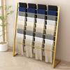 10 Rods Scarf Organizer Rack, Freestanding Ladder Scarf Holder, Metal Towel Display Stand, Multipurpose Closet Hanger Organizer for Belts, Ties, Scarves, Blanket,Gold,120cm view 1