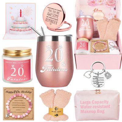 20th Birthday Gifts For Girls, Happy 20th 20 Year Old Girl Birthday Basket Gifts Box for Best Friends Female Daughter Sister Her Girlfriend Coworker Bestie Women Birthday Unique