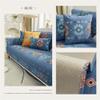 Bohemian Style Couch Covers Chenille Fabric Sofa Slipcovers Four Seasons Universal Sectional Sofa Case Anti-scratch Wear-resistant Sofa Towel Blanket Furniture Protectors ( Color : Blue , Size : 110*2 view 2
