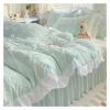 ADovz Bedding Sets Ruffle Lace Bed Skirt Women's Solid Color Queen Size Double Bed Duvet Cover Set,Bed Sheets view 4
