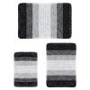 Arotive Microfiber Bathroom Rugs 3 Pieces, Bath Rug Size 36x24, 24x16 and 30x20 in Black, 3 Item Bundle view 1