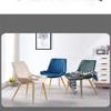 Chair Ergonomic Comfortable with Sturdy Metal Feet and Leather Seat Leisure Chair for Dining Kitchen, BedLiving Room (Color : Black Legs Light Brown) view 3