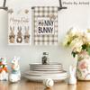 Artoid Mode Bunny Rabbits Eggs Happy Easter Kitchen Towels Dish Towels, 18x26 Inch Seasonal Hello Spring Decoration Hand Towels Set of 4 view 2