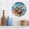 ALAZA Home Decor Merry Christmas Castle Reindeer Winter Xmas Round Acrylic 9.84 Inch Wall Clock Non Ticking Silent Clock Art for Living Room Kitchen Bedroom view 3