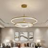 SteFik Chinese Living Room Three Color Dimming Chandelier Ring Lamps Simplicity Chinese Style Acrylic Bedroom Lights LED Hanging Lights Restaurant Pendant Light,Pendant view 3