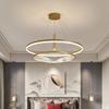 SteFik Chinese Living Room Three Color Dimming Chandelier Ring Lamps Simplicity Chinese Style Acrylic Bedroom Lights LED Hanging Lights Restaurant Pendant Light,Pendant view 4
