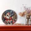 ALAZA Home Decor Santa Claus Christmas Tree Ball Round Acrylic 9.84 Inch Wall Clock Non Ticking Silent Clock Art for Living Room Kitchen Bedroom view 2
