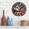 ALAZA Home Decor Santa Claus Christmas Tree Ball Round Acrylic 9.84 Inch Wall Clock Non Ticking Silent Clock Art for Living Room Kitchen Bedroom view 3