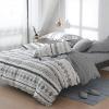 BUniq Duvet Cover Set King/Twin/Full/Queen Size, 3 Pieces (1 Duvet Cover + 2 Pillow Cases), Ultra Soft Washed Microfiber, Textured Duvet Cover with Zipper Closure, Four Corner Ties (Full,006) view 2