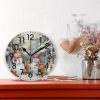 ALAZA Home Decor Oil Painting Merry Christmas Snowman Round Acrylic 9.84 Inch Wall Clock Non Ticking Silent Clock Art for Living Room Kitchen Bedroom view 2