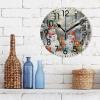 ALAZA Home Decor Oil Painting Merry Christmas Snowman Round Acrylic 9.84 Inch Wall Clock Non Ticking Silent Clock Art for Living Room Kitchen Bedroom view 3