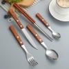 70-Piece Wood Handle Silverware Set Stainless Steel 18/8 Flatware Set for 14 Utensil Sets Spoons And Forks Set Cutlery Set includes Chopsticks Forks Spoons Tablespoon Dinner Knives Durable Restaurant view 1