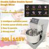 HQHAOTWU Dough Mixer Electric Food Mixer Dough Maker Machine Dough Blender Machine Stainless Steel Dough Mixing Machine Dough Kneading Machine Double Action Double Speed Time Controllable 110V 20L view 2