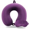 Sexysamba Pure Memory Foam Travel Pillow Set for Adults - Comfortable & Removable Machine Washable Cover, Neck Support Pillow Airplane Travel Kit with Eye Mask for Portable Plane Accessories - Purple view 1