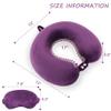 Sexysamba Pure Memory Foam Travel Pillow Set for Adults - Comfortable & Removable Machine Washable Cover, Neck Support Pillow Airplane Travel Kit with Eye Mask for Portable Plane Accessories - Purple view 2