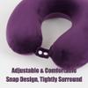 Sexysamba Pure Memory Foam Travel Pillow Set for Adults - Comfortable & Removable Machine Washable Cover, Neck Support Pillow Airplane Travel Kit with Eye Mask for Portable Plane Accessories - Purple view 3