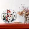 ALAZA Home Decor Merry Christmas Retro Snowman Pine Tree Round Acrylic 9.84 Inch Wall Clock Non Ticking Silent Clock Art for Living Room Kitchen Bedroom view 2