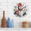 ALAZA Home Decor Merry Christmas Retro Snowman Pine Tree Round Acrylic 9.84 Inch Wall Clock Non Ticking Silent Clock Art for Living Room Kitchen Bedroom view 3