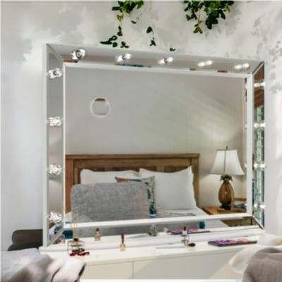 Bathroom Mirror with Lights for Wall Mounted 40x30.5 Inch Espelho De Casa De Banho Iluminado LED Rectangle Restroom Decoration Makeup Mirrors with a USB Port (40x30.5)