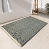 BULULOM Bath Mats for Bathroom Non Slip,Waffle Luxury Bath Mat,Machine Washable Bath Mat for Shower,Ultra Soft Bathmat,Bluish Grey & Yellow,18"*30" view 1