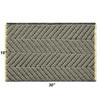 BULULOM Bath Mats for Bathroom Non Slip,Waffle Luxury Bath Mat,Machine Washable Bath Mat for Shower,Ultra Soft Bathmat,Bluish Grey & Yellow,18"*30" view 2