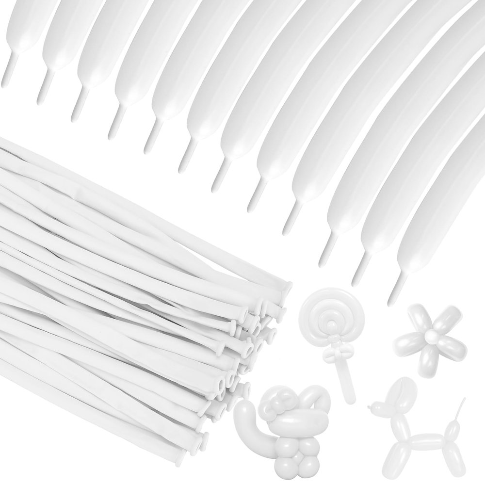 260 Balloons, 50PCS Long Balloons, 260 Balloons White, Animal Balloons, Long Balloons for Tying Balloon Arch, Long Twisting Balloons, Long Skinny Latex Balloons
