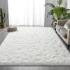 Deerhoo Large Shag Area Rugs 6 x 9, Plush Fuzzy Rugs for Living Room, Ultra Soft Fluffy Furry Rug for Bedroom, Indoor Carpet Nursery Rugs for Kids Room Home Decor, White view 2