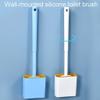 Toilet Brush Toilet Brush with Silicone Bristles Toilet Bowl Brush and Holder Compact Toilet Cleaner Brush Deep Clean Toilet Scrubber Save Space view 3