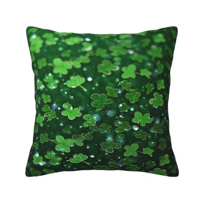 WSOIHFEC Background st Patrick's Day Glitter Print Throw Pillow Covers Soft Corduroy Cushion Covers Square Pillowcase Cushion Case for Sofa Living Room Home Decoration 18"x18"