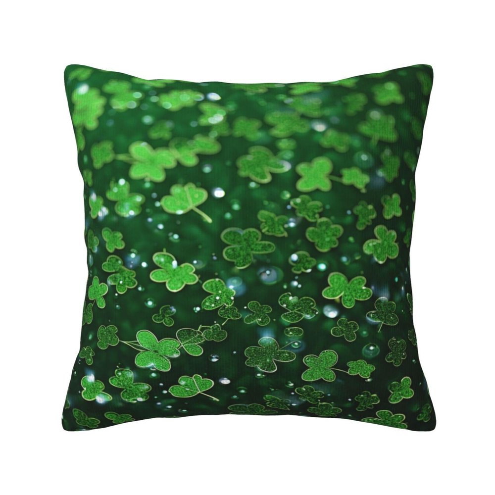WSOIHFEC Background st Patrick's Day Glitter Print Throw Pillow Covers Soft Corduroy Cushion Covers Square Pillowcase Cushion Case for Sofa Living Room Home Decoration 18"x18"