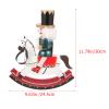 LOGOFUN Wooden Nutcracker Figurine Christmas Nutcracker Ornament Wood Horse Nutcracker Soldier Statue for Xmas Party Decorations - Blue (30cm) view 2